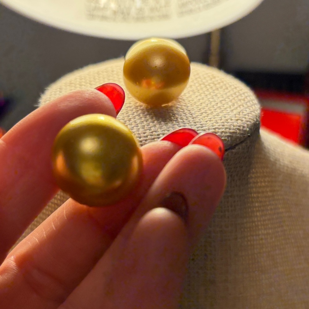 Joan Rivers Classics Collection Gold Button Earrings Clip